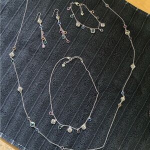 Brighton Silver Multi-Color Necklace Set